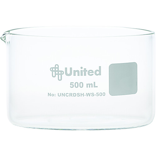 Cristalizador de vidrio de 150mm de diámetro (1000ml) con pico vertedor de borosilicato 3.3 x 3 unidades