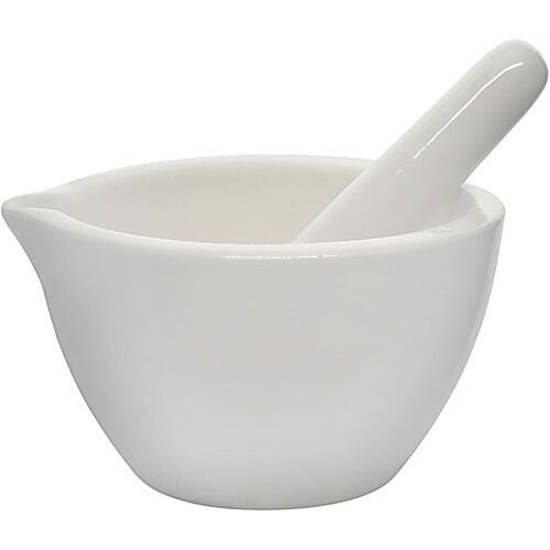 Mortero con pistón de 125mm de porcelana Eisco