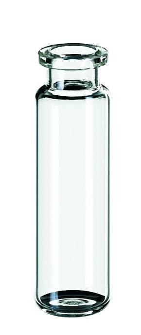 Viales de 20 ml para HeadSpace de vidrio borosilicatado clase A con boca para crimpar, fondo con bordes redondeados. ( Pack x 100 )