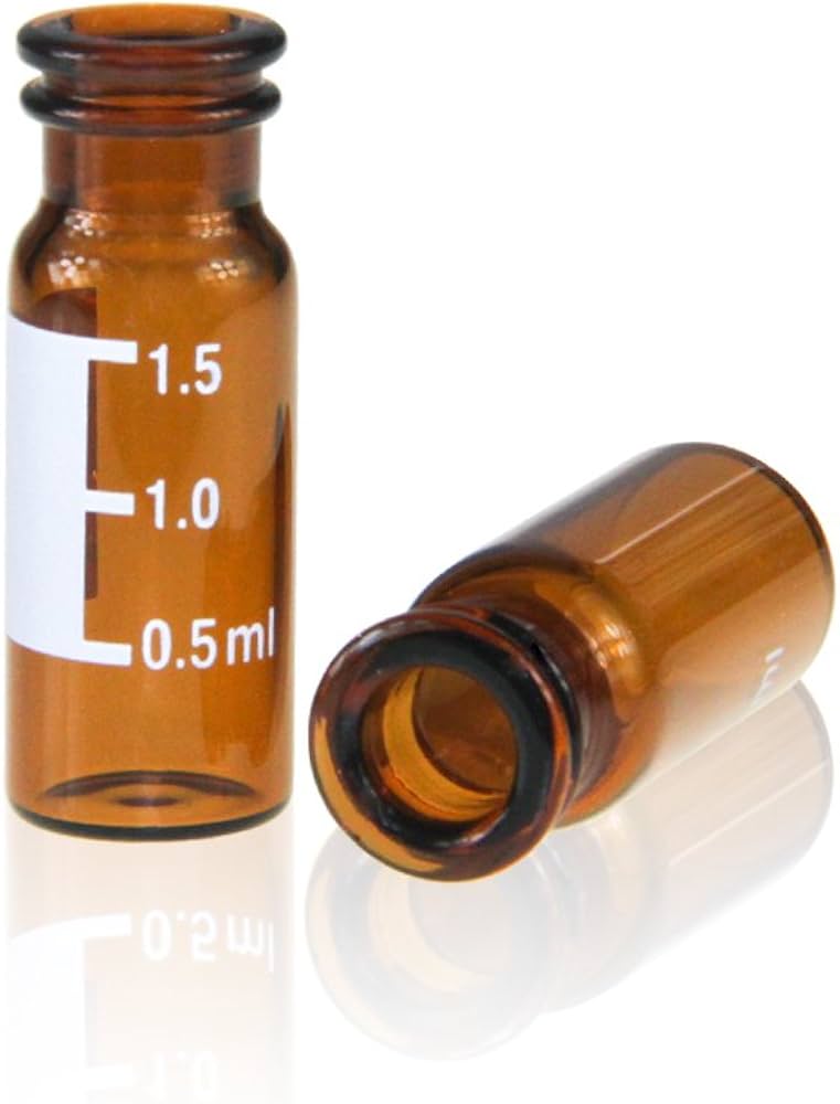 Viales de vidrio, caramelo, snap (a presión), de boca ancha de 2ml (caja x 100 unidades)