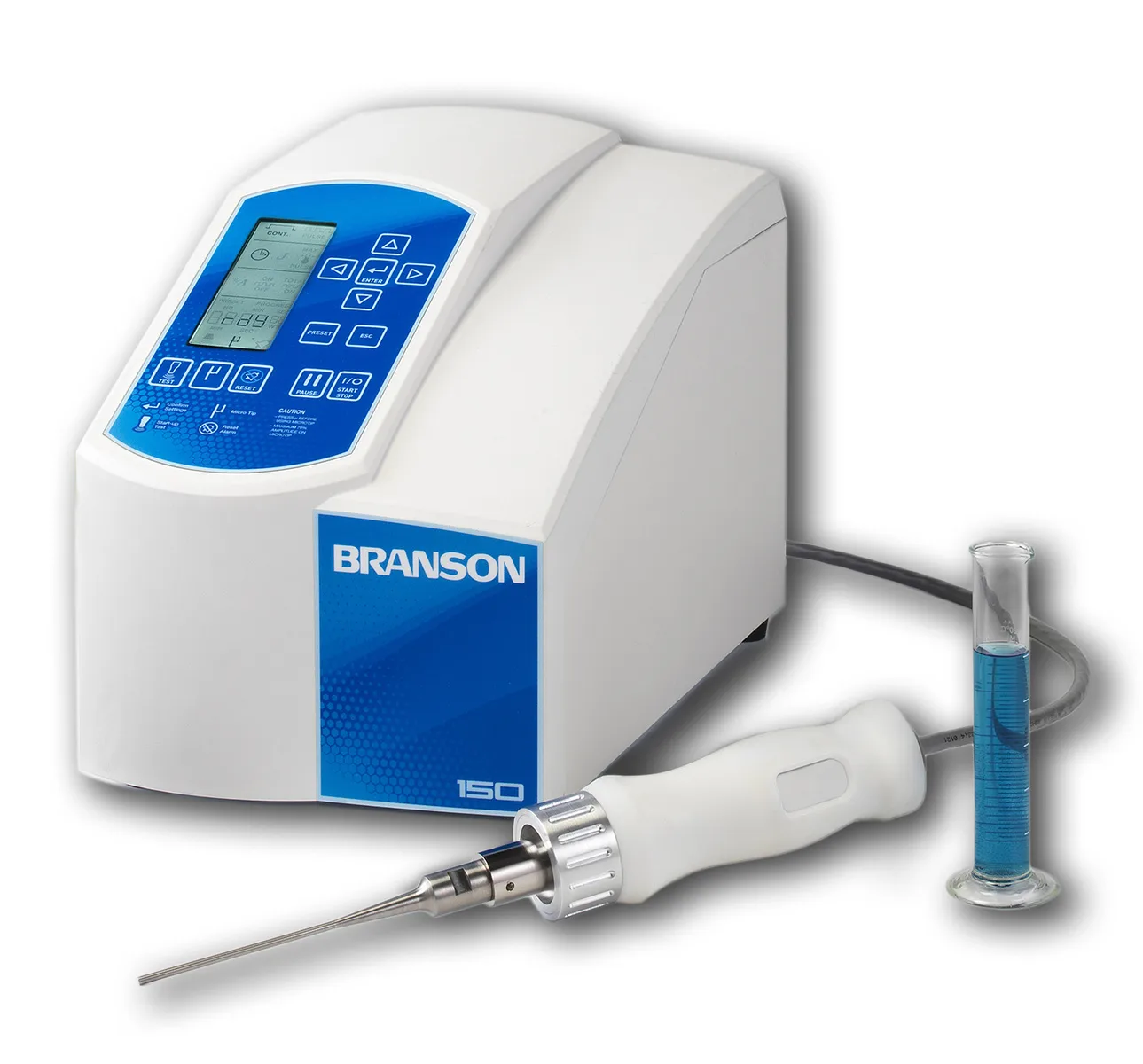 Disruptor ultrasónico con microtip SFX150, marca Branson