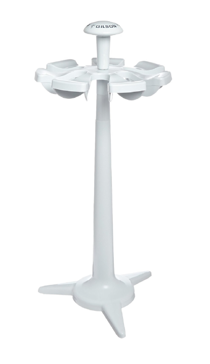 Soporte con forma de carrousell para 7 pipetas automaticas Gilson. Marca Gilson